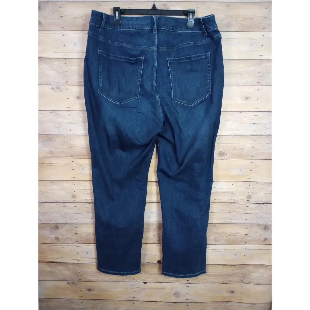 Lane Bryant Women Jeans 22 Blue Straight Leg Denim